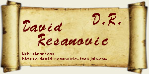 David Resanović vizit kartica